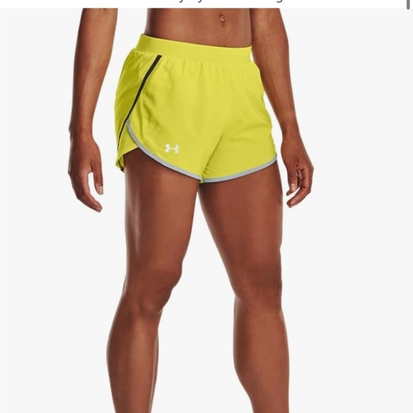 NWT Under Armour Women's Fly by 2.0 Running Shorts Size Large Yellow - Picture 2 of 5